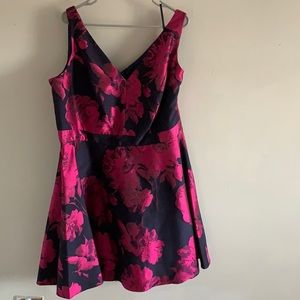 Formal Navy and Fuschia Cocktail Dress